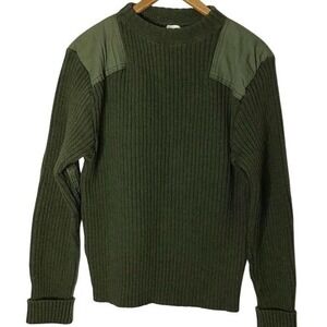 Vintage US Military Woolly Pully Sweater Olive Green Mens Size 40 Mitts Nitts